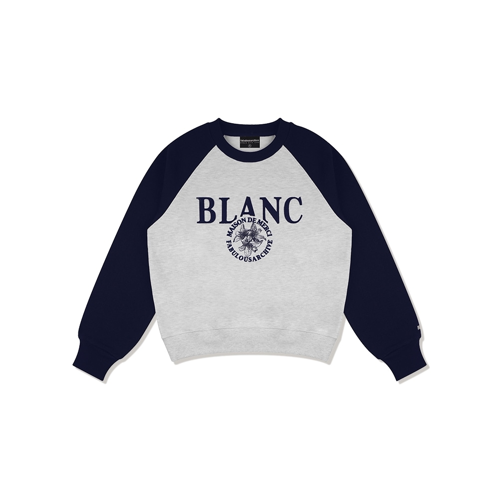 ファビュラスアーカイブ女性用ブランクロップスウェットシャツアッシュグレーネイビー (FCC3TS447W)