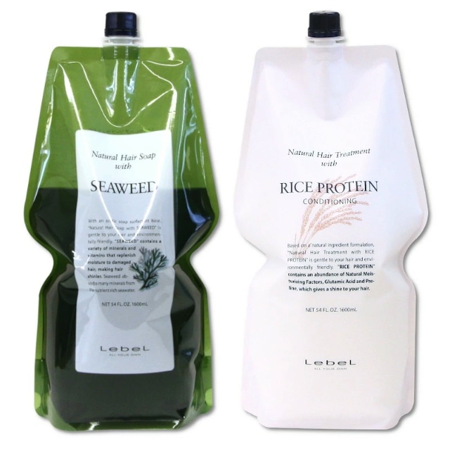 NHS ナチュラルヘアソープ ウィズ SW シーウィード 1600ml NHT ナチュラルヘアトリートメント ウィズ RP ライスプロテイン 1600g セット