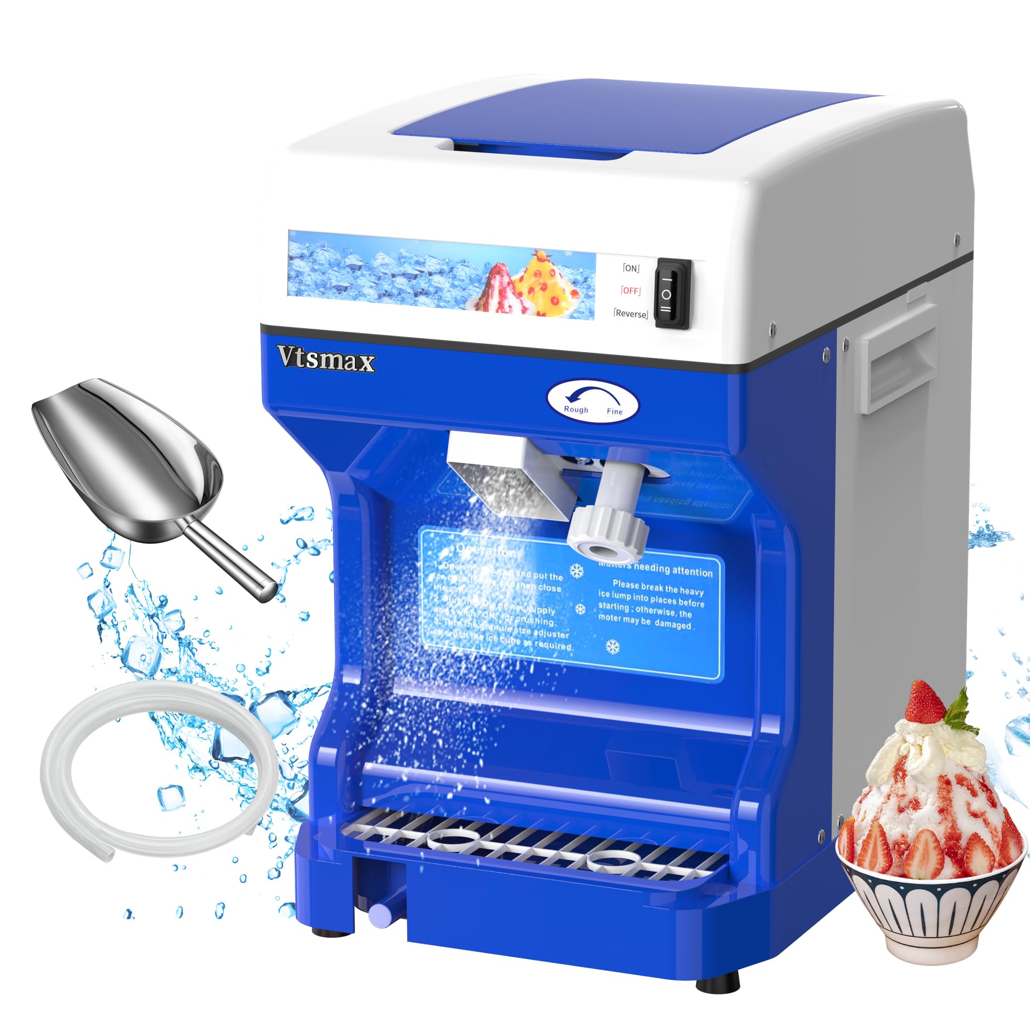 Vtsmax 250Wかき氷機 電動 アイススライサー 業務用氷粉砕機 ふわふわ 適切な氷 かき氷メーカー かき氷120kg/h（110V）容量2L 業務用 家庭用 スムージー作り シャーベット 27,050円