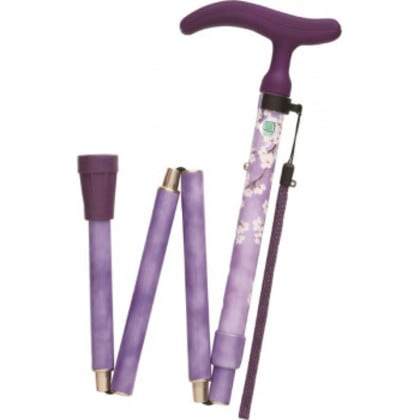 フジホーム ステッキ 杖 アクテイブグレ-ス折畳S 桜パ-プル WB3753