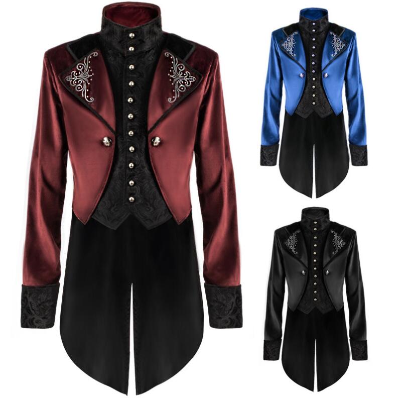 大人用コスチューム 燕尾服 メンズジャケット 舞台衣装 中世紀欧風 王子様 伯爵 貴族コスプレ 吸血鬼 ステージ衣装 ハロウィンコスチューム ハロウィンパーティー 舞台劇 学園祭 お芝居 舞台衣裳 仮
