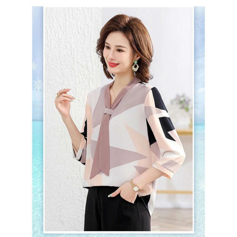 夏新作シャツ レディース 春 夏 スーツ ブラウス タック ボウタイブラウス フォーマル 長袖 トップス シャツ シンプル フェミニン 大人 30代 40代 50代 60代 4,652円