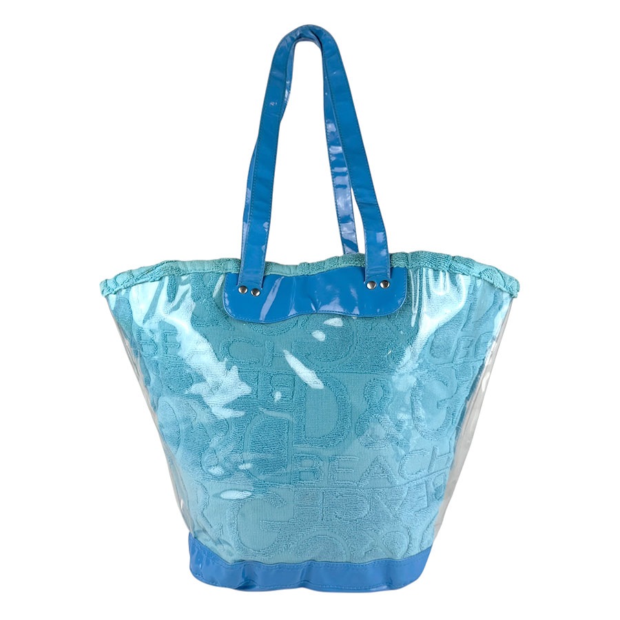 ドルチェアンドガッバーナ DOLCE&GABBANA ショルダーバッグ ビーチバッグ PVC/パイル ブルー レディース z7653