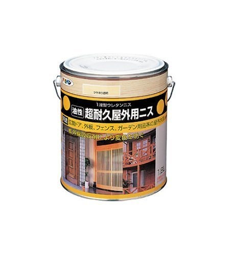 （まとめ買い）油性超耐久屋外用ニス 1.8L 透明（クリヤ） [x3缶セット]