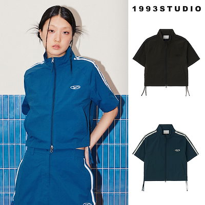 ☆1993 STUDIO☆SYMBOL LOGO TRACK SHIRRING ZIP-UP Qoo10] 1993STUDIO [1993studio] Symbol