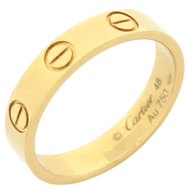 カルティエ Cartier リング 指輪 ミニラブリング K18YG イエローゴールド #48(JP8) LOVE Ring 750 18K YG 18金 8号 B4085048【中古】