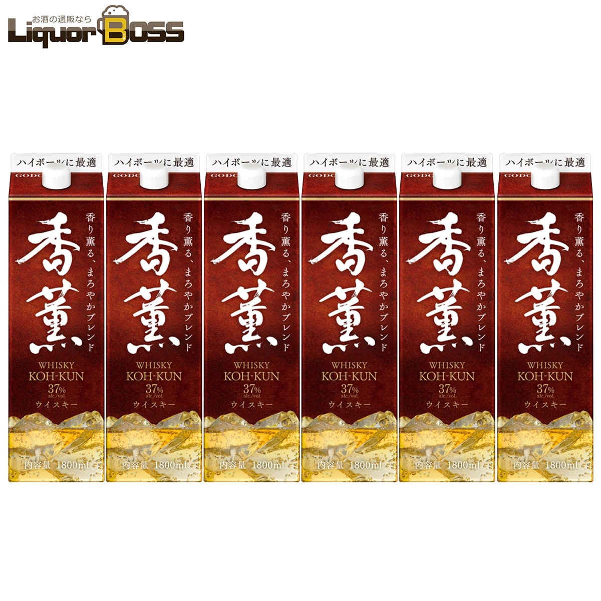 合同酒精 ウィスキー 香薫 KOH-KUN 37度 1800ml 1.8L6本/1ケース【北海道東北四国九州沖縄県は別途送料がかかります】