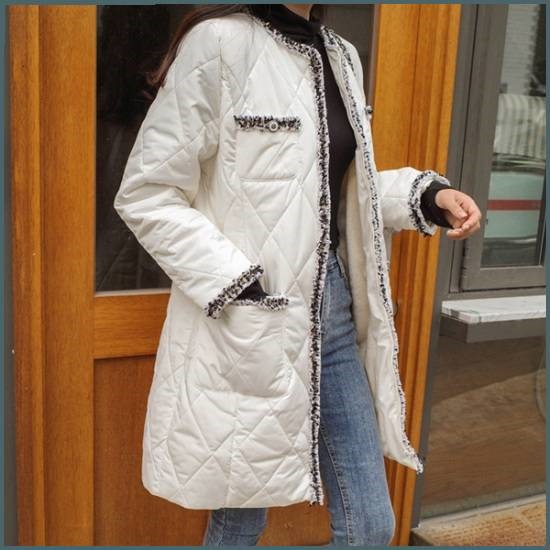 [スタイルティパ]のキルティングツイードミンクポパディングジャケット /ジャケット/テーラードジャケット/韓国ファッション