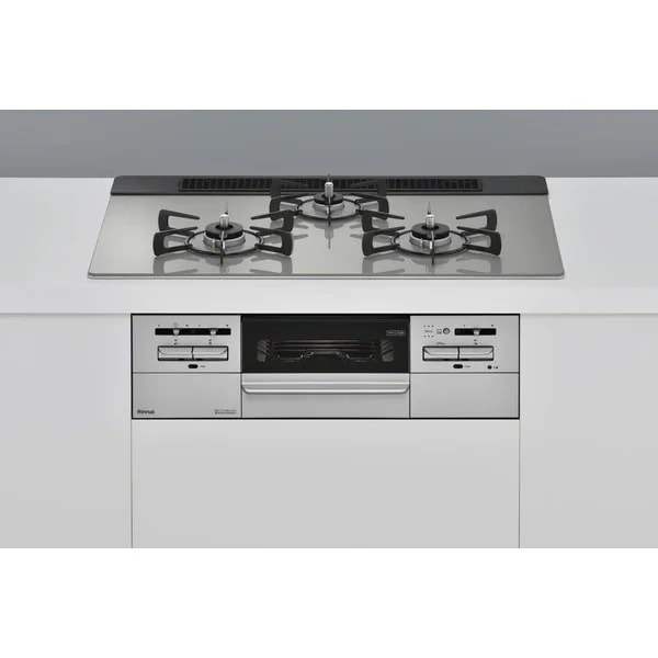 ビルトインガスコンロ 都市ガス用 3口 左右強火力タイプ 幅75cm RS71W35T2DGAVW-13A シルバー マイトーン
