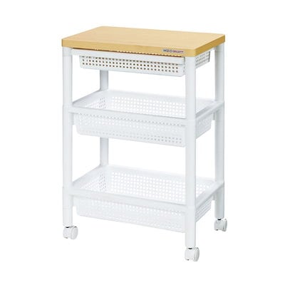 他サイト： 不動技研 F-2491WH ウッドテーブルワゴンWTW-3H F2491WHフドウの商品画像