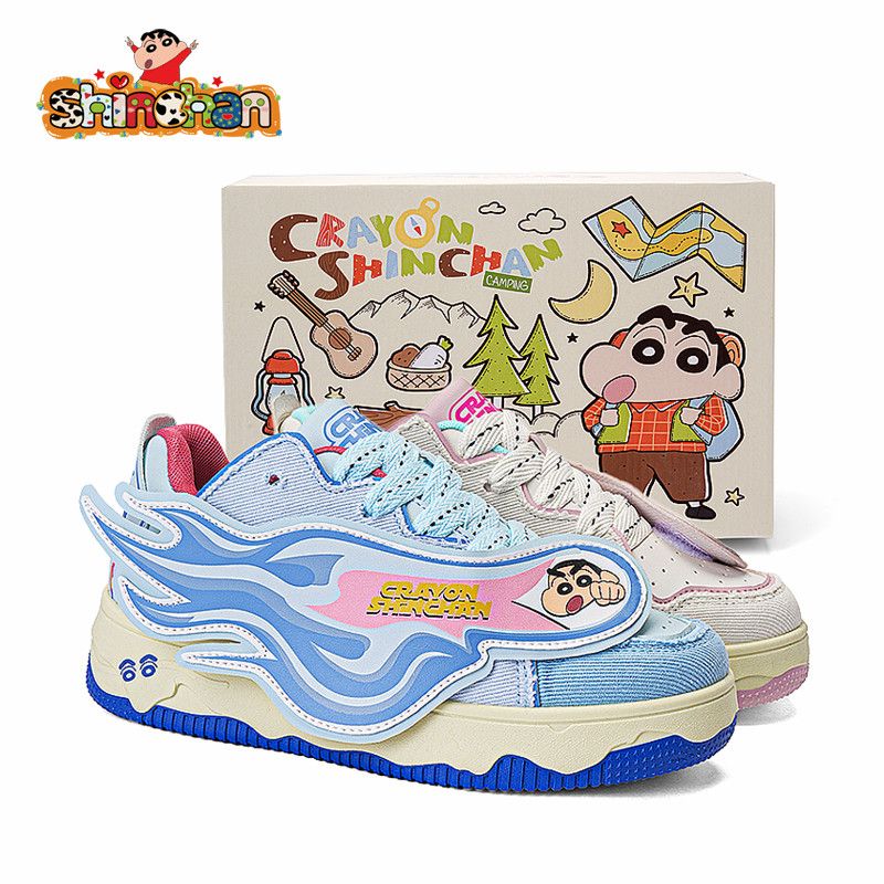 クレヨンしんちゃんアニメ限定男性靴小衆マジック貼りデザイン感カジュアルなアヒルカップル板靴