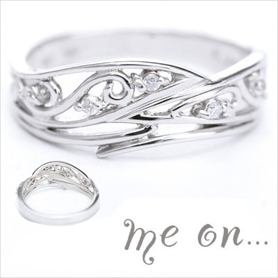 me on... Ｋ１０ホワイトゴールド天然ダイヤモンドリング 発送目安：２３週間 23,980円