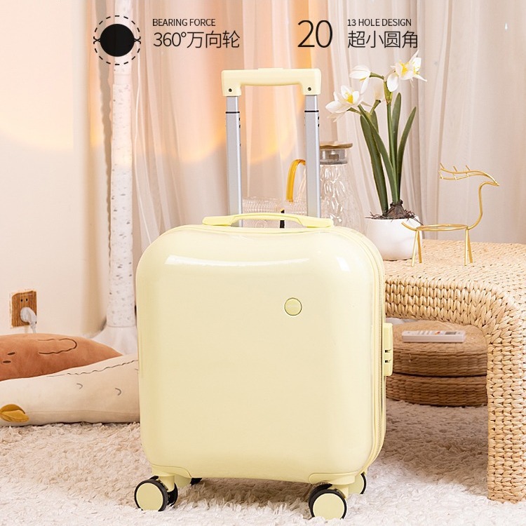 女性用18インチ小型スーツケース男の子用軽量機内持ち込みスーツケース子供用パスワードミニかわいいトロリーケース20