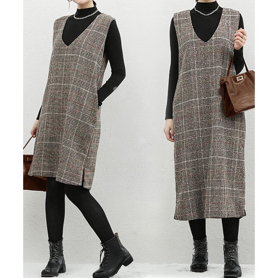 ジャンパースカート チェック柄ワンピース