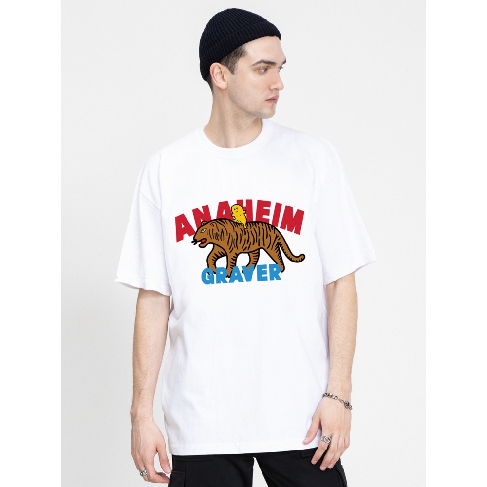 グレイバースマイルタイガーロゴショートスリーブ T シャツホワイト