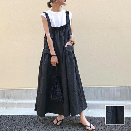 ワンピース カジュアル ロング マキシ丈ワンピ 韓国 ファッション レディース 春 夏 秋 カジュアル お取り寄せ PTXM773 オルチャン コーデ シンプル 定番 セレカジ 20代 30代 40代