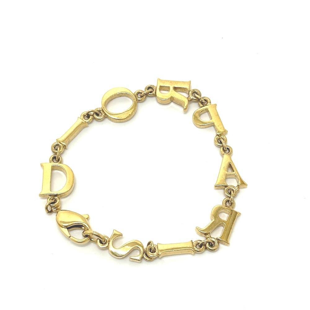 ブレスレット DIOR PARIS ロゴ メタル ゴールド