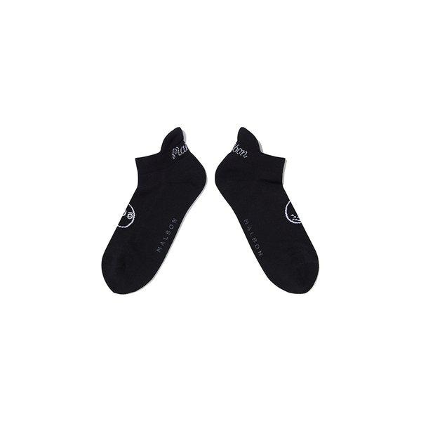 [マルボン公式] バケットポイントロゴジャカードアンクルソックス BLACK