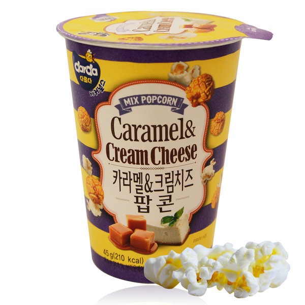 ファッションなデザイン キャラメルアンドクリームチーズポップコーンミディアムカップ45g穀物菓子/おやつ ベビーフード