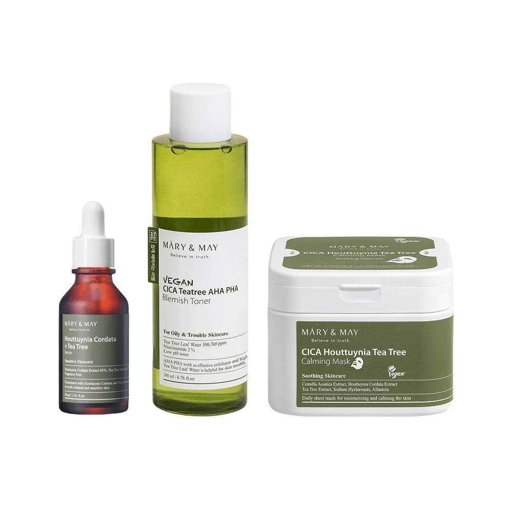 マリエンメイ ビーガン トラブル鎮静ケア 3点セット (トナー200mL + セラム30mL + マスクパック 30枚)