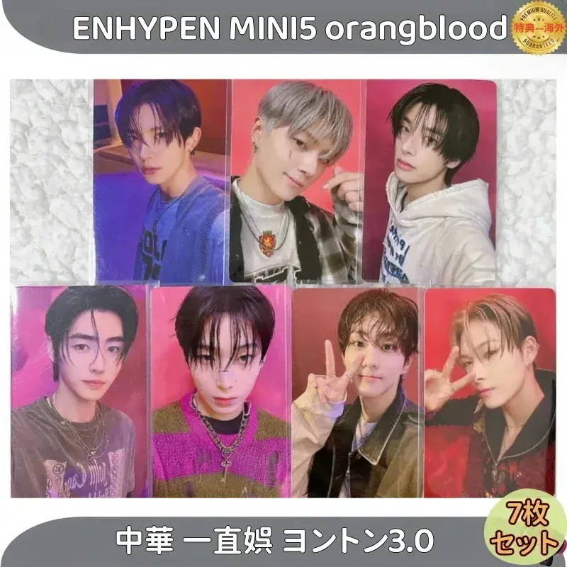 【最短当日発送】ENHYPEN MINI5 orangblood 中華 一直娯 ヨントン3.0 　7枚セット