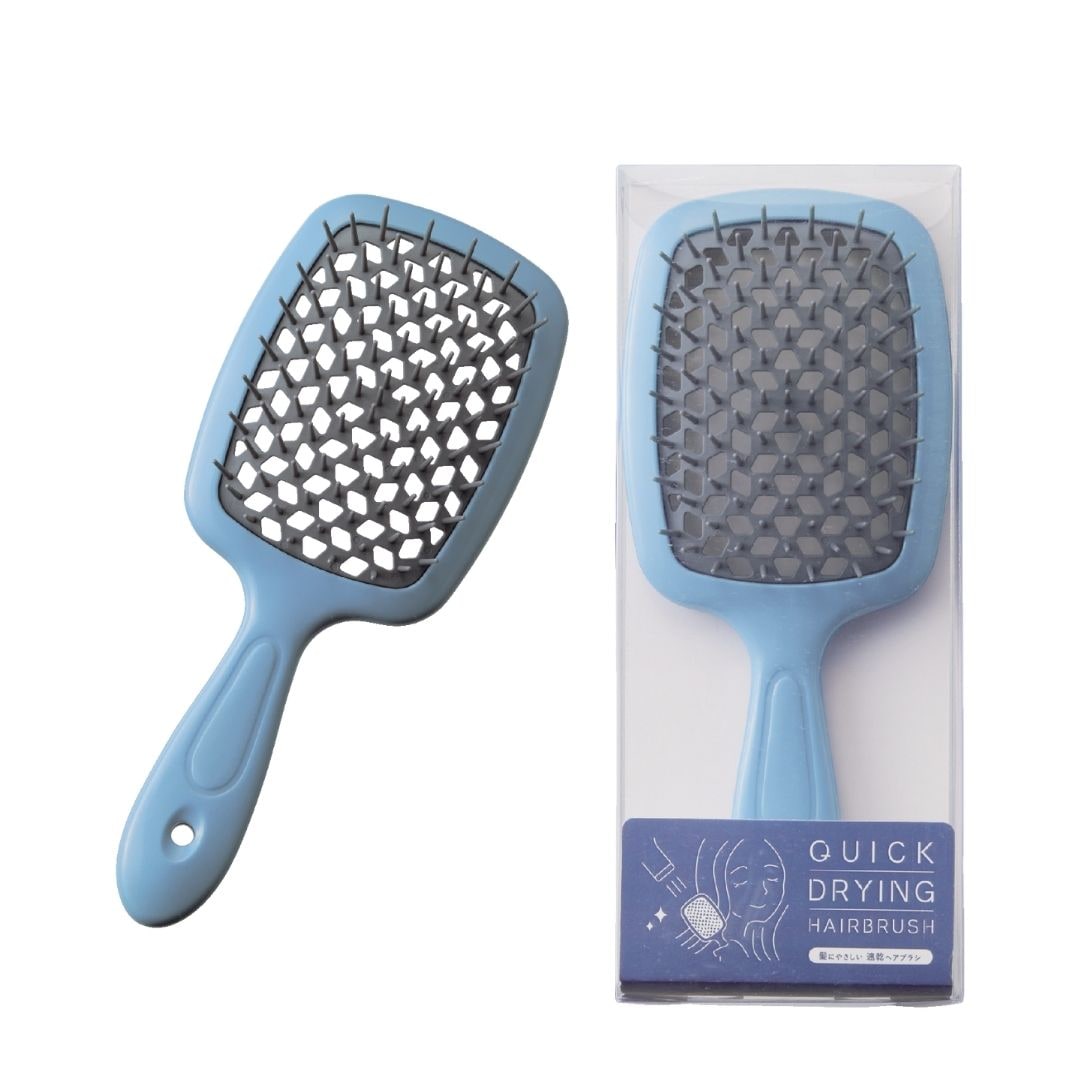 【100個セット】髪にやさしい 速乾ヘアブラシ ドライヤー 時短ブラシ クッションブラシ ヘアケア グッズ ヘアドライ ヘアブラシ レディース 抜け毛対策 熱風対応 ヘアツール ギフト 美容