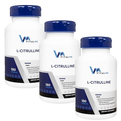バイタルミー L-シトルリン 1300mg 180錠 3本 海外発送便商品 ヤマト国際便