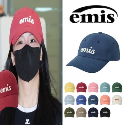 APPLIQUE BALL CAP アップリケボールキャップ [14カラー] 韓国のファッションブランド emis 韓国芸能人チョン·ヘイン着用デニム帽子/ 芸能人帽子/ アイドル帽子
