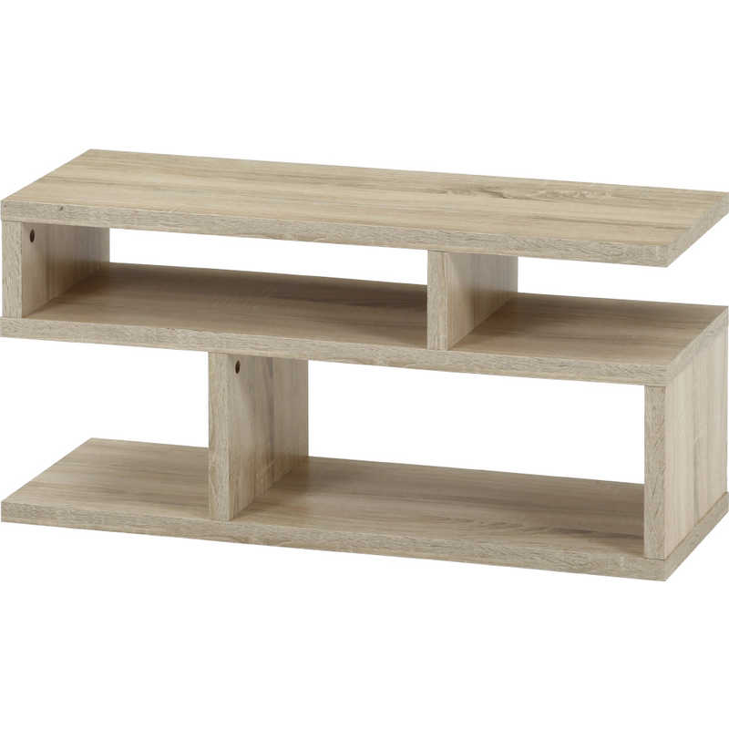 不二貿易　S字型TV台 80幅 オーク　51488