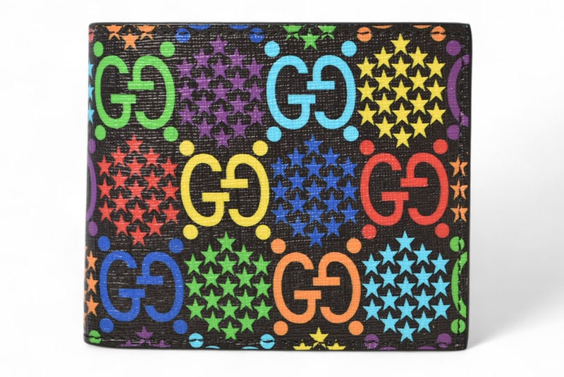 財布 未使用/二つ折り財布 折財布/GGサイケデリック 601089 ブラック【中古】