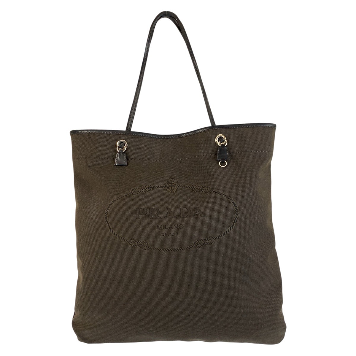 美品 ロゴジャガード ブラウン シルバー金具 キャンバス/レザー トートバッグ ショルダーバッグ レディース 505080 30,810円