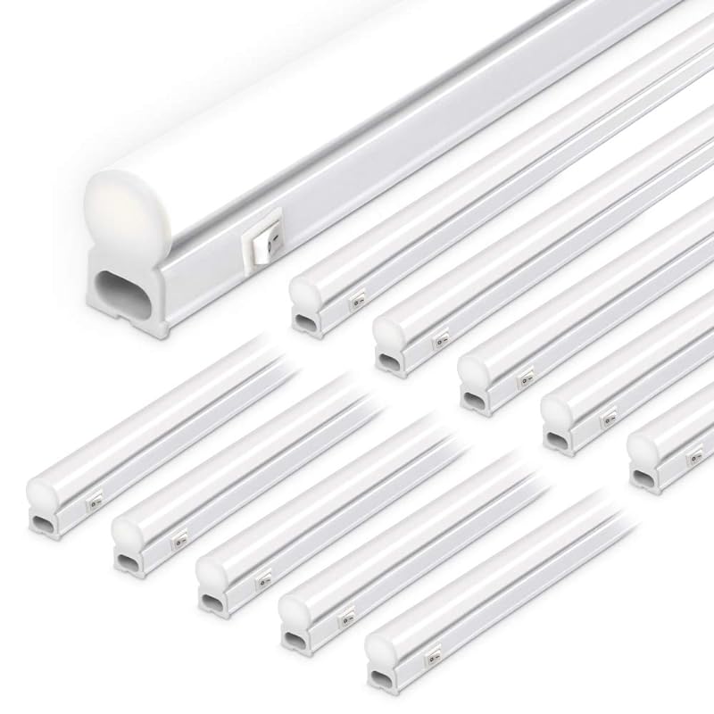 【スイッチ付器具一体型LED蛍光灯 40W形】長さ117cm 6000K昼光色 2200ルーメン 消費電力20W 配線工事不要 AC電源コード2m 連結コード付属 (10本セット)