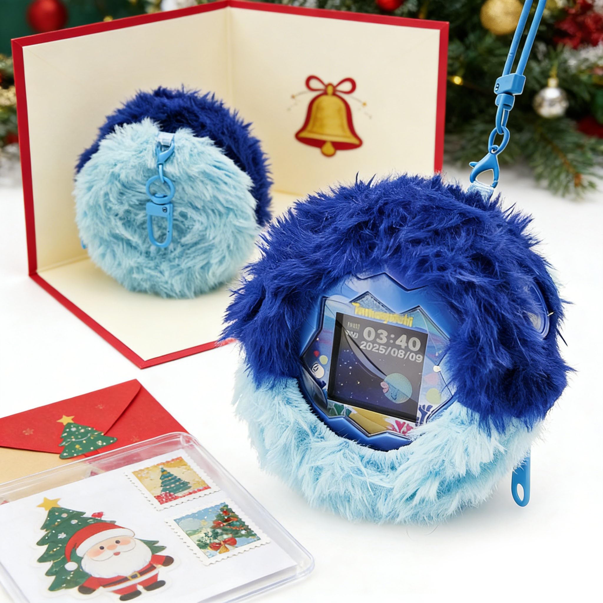 xcivi Tamagotchi Paradise 対応 保護カバー ふわふわ保護カバー たまごっちパラダイスセット たまごっちパラダイス専用アクセサリー (ブルー)