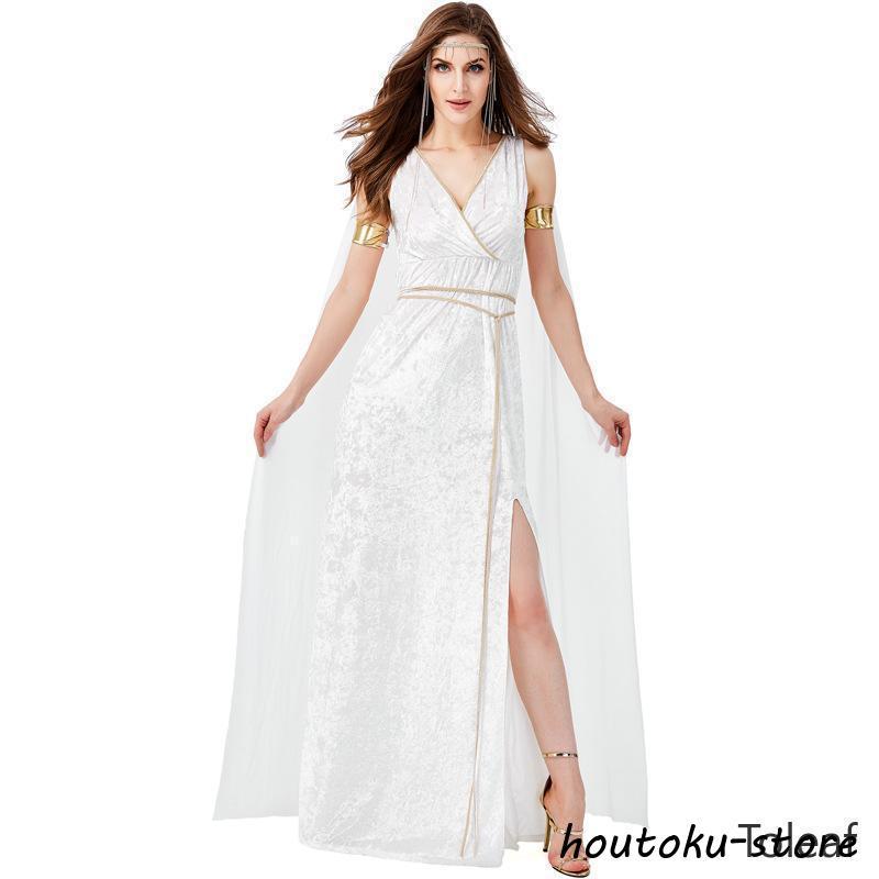 2026人気登場!ハロウィン ギリシャ神話女神中世期古代ローマ風レディースコスプレ衣装コスチューム仮装成人用演出服大人用ステージ衣装
