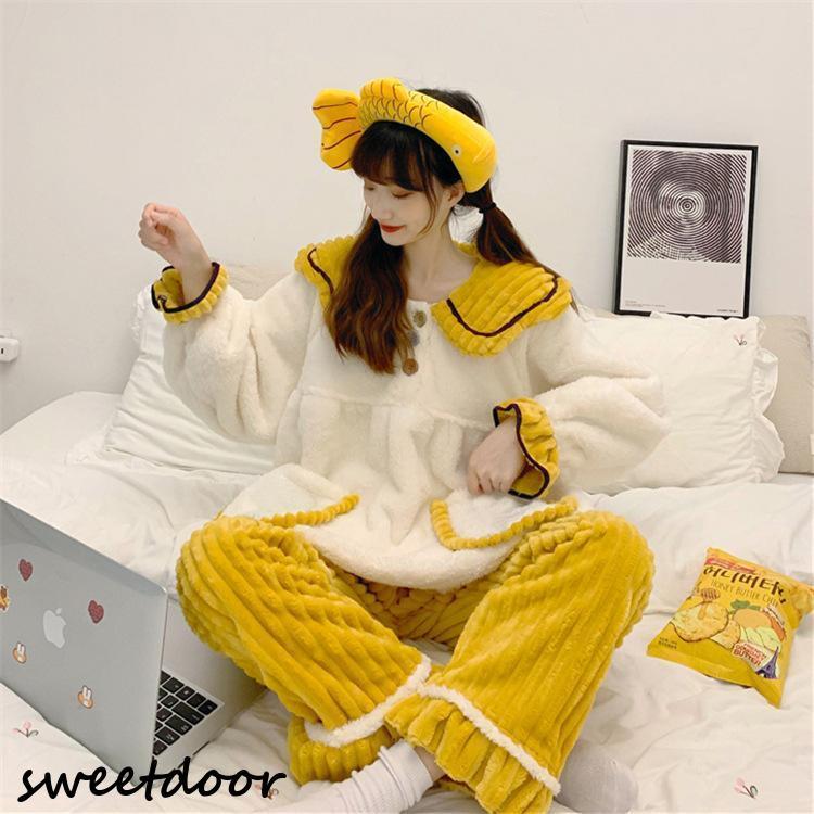 【急速出荷!】パジャマ レディース 冬 裏起毛 ウェア 上下セット モコモコ 部屋着 ふわふわ 長袖 長ズボン ふわもこパジャマ あったか イベント