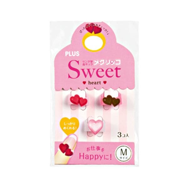(まとめ) プラス メクリッコ Sweet ハート1M チョコ・レッド・パールローズ KM-302SA-3 1袋(3個:各色1個) (×30セット)