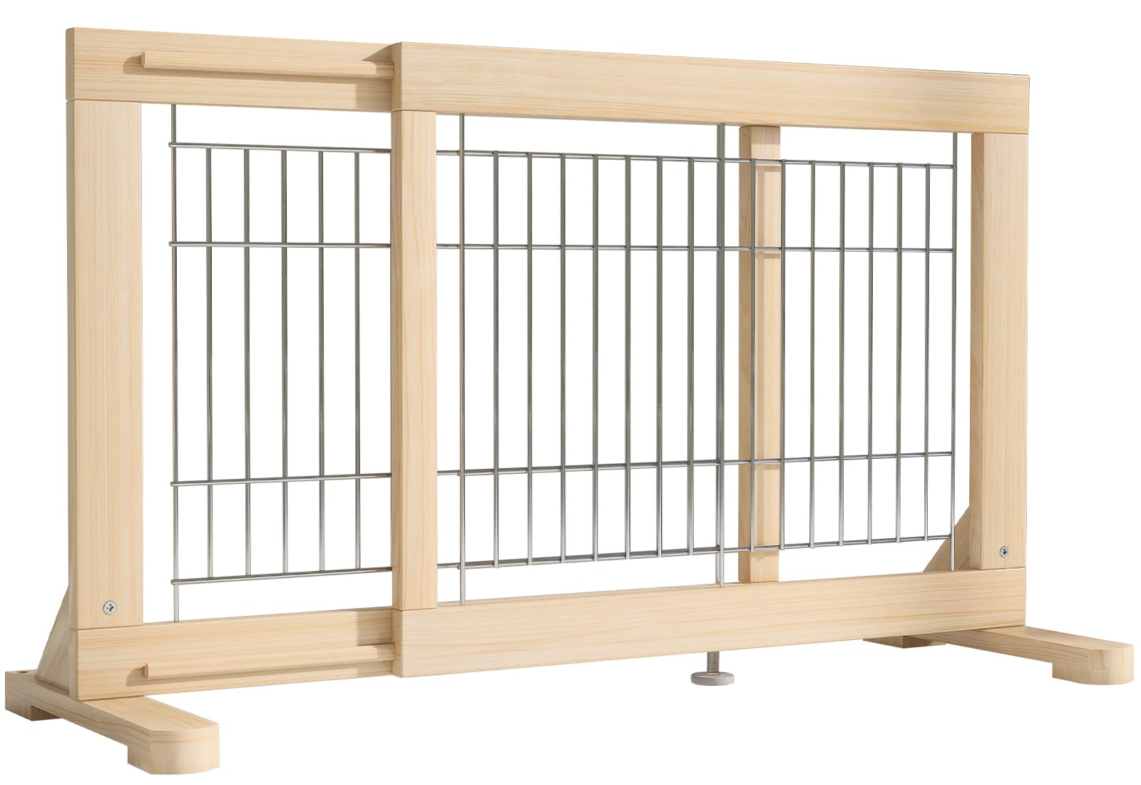 YOCAN ペットゲート 置くだけ 高さ50cm 設置幅60-115cm 木製 犬用ゲート 犬 フェンス 室内 中小型犬用 倒れない 飛び出し防止柵 脱走防止ペットガード 広がる 伸縮可能