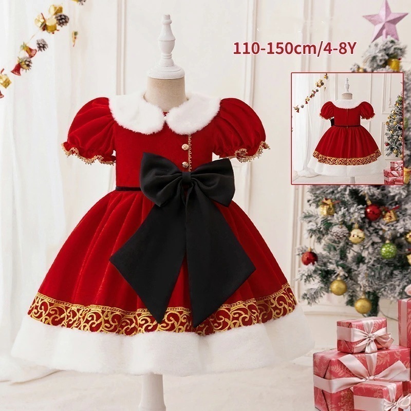【短納期】 サンタクロース　クリスマス 衣装 子供 子供ドレス クリスマス コスプレ 可愛い ツリー コスチューム チュール　ワンピース コスプレ衣装 ドレス 120cm クリスマスドレス 女子 ツリ