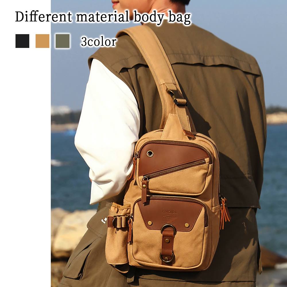 ボディバッグ メンズ 異素材ボディバッグ 撥水 おしゃれ 大容量 大人 ハイ かっこいい 小さめ 30代 ブランド きれいめ 冬 ウエストポーチ スポーツ おすすめ ショルダーバッグ ウエストバッグ