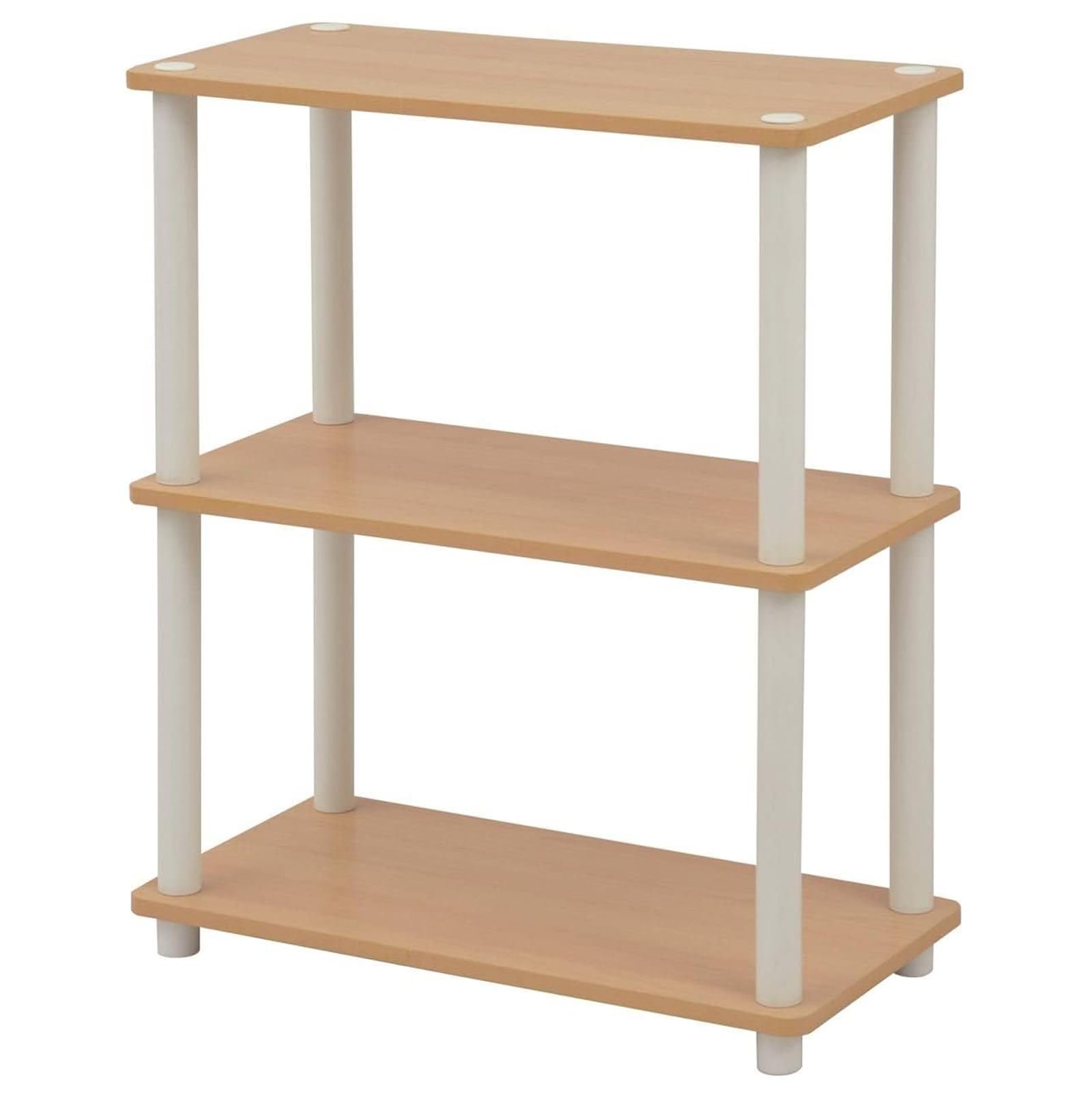 山善(YAMAZEN) かんたんラック システムラック 4段 ナチュラル/支柱:ホワイト SR-4(NA/WH)