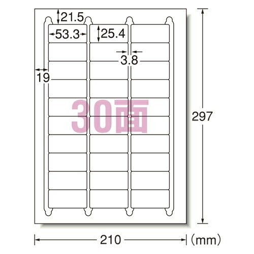 レーザーPラベル30面100シート （31146）