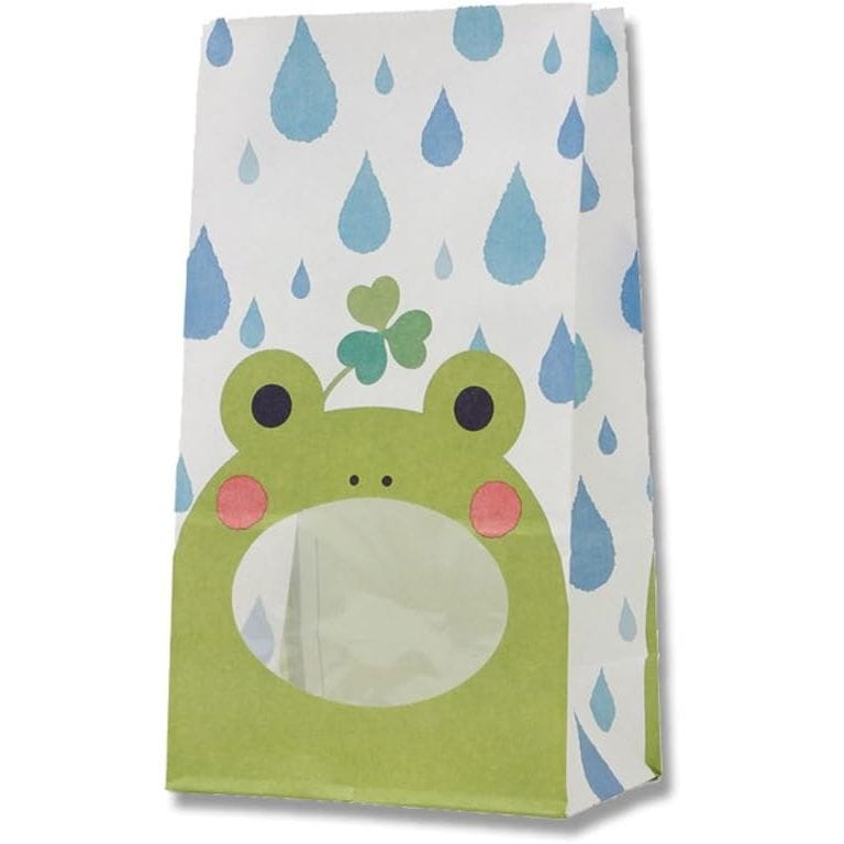 （まとめ買い）シモジマ HEIKO 紙袋 角底袋 窓付袋（内側ラミネート） パックンバッグ No.4 カエル 50枚 幅130xマチ80x高235mm 004082401 [x3セット]