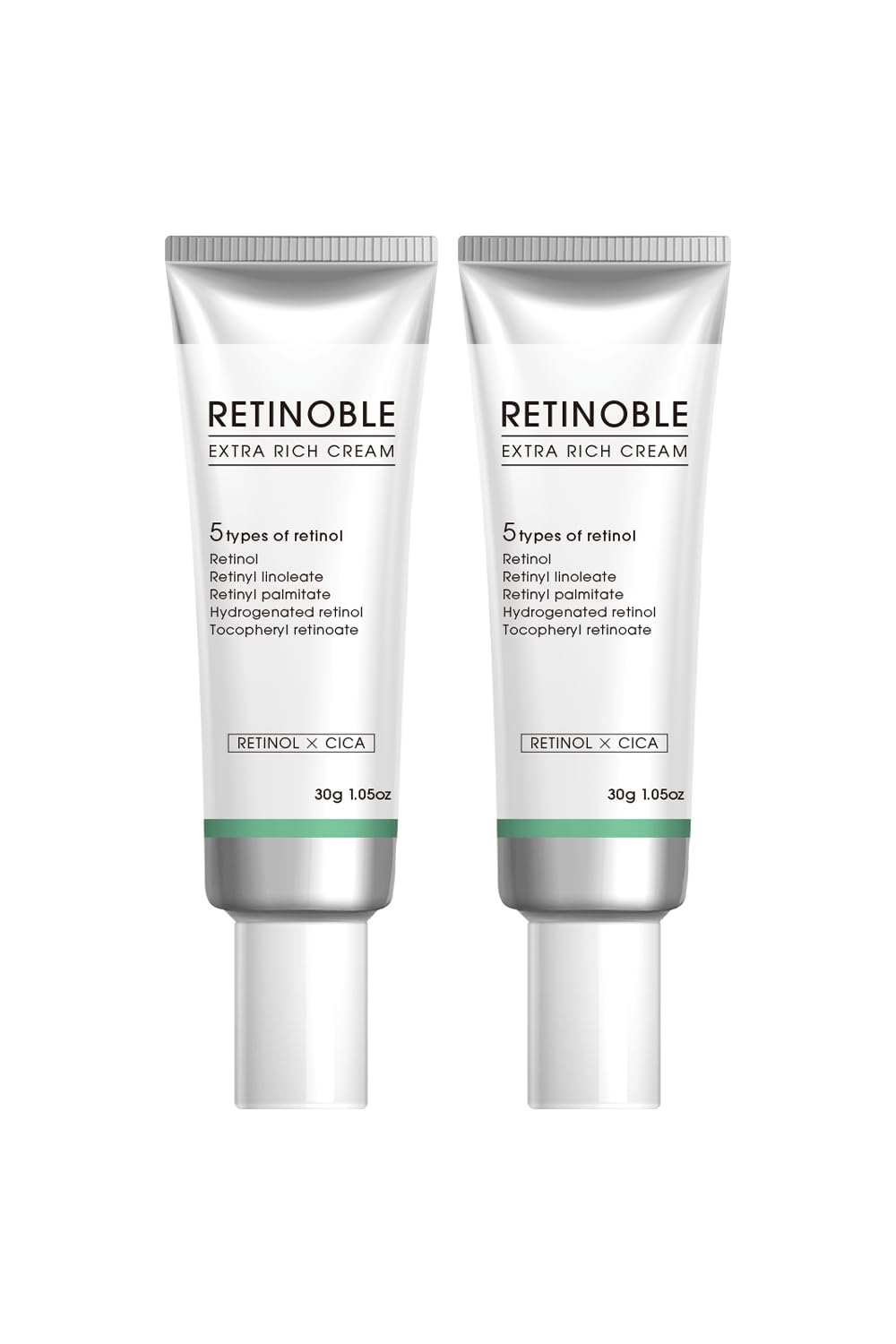 純粋レチノール クリーム 0.1 配合 RETINOBLE（ レチノーブル ） 5種の レチノール シカ 配合 敏感肌 も使える 保湿 潤い 低刺激 ハリ 肌 エッセンス 国産 30g (2個)