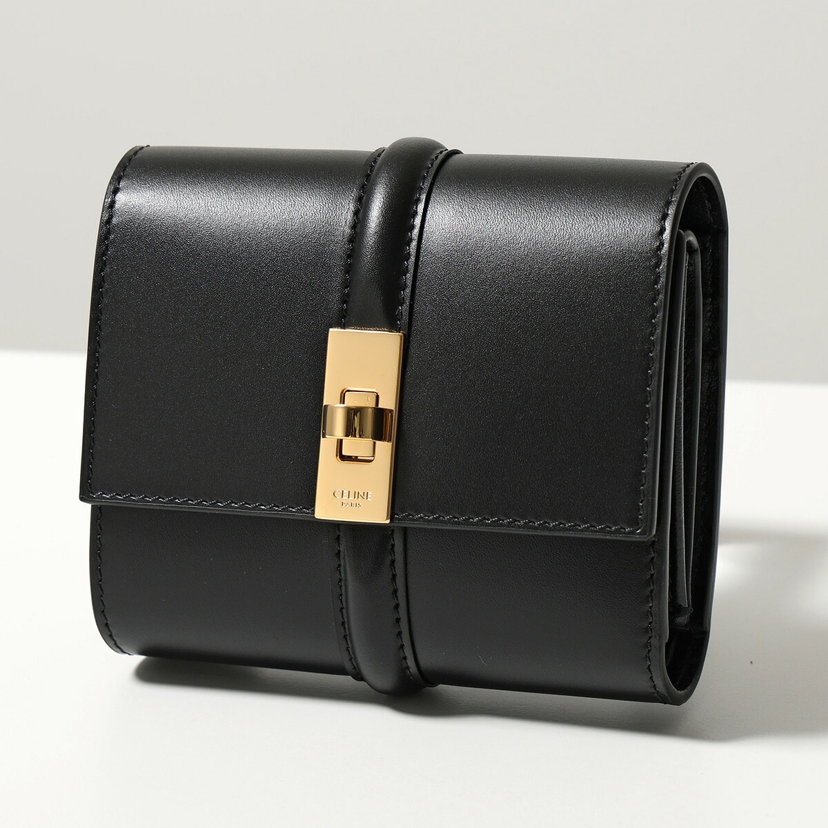 CELINE セリーヌ 二つ折り財布 Small Torifold Wallet スモール トリフォールドウォレット 10F523CQ7.38NO レディース レザー ミニ財布 Black