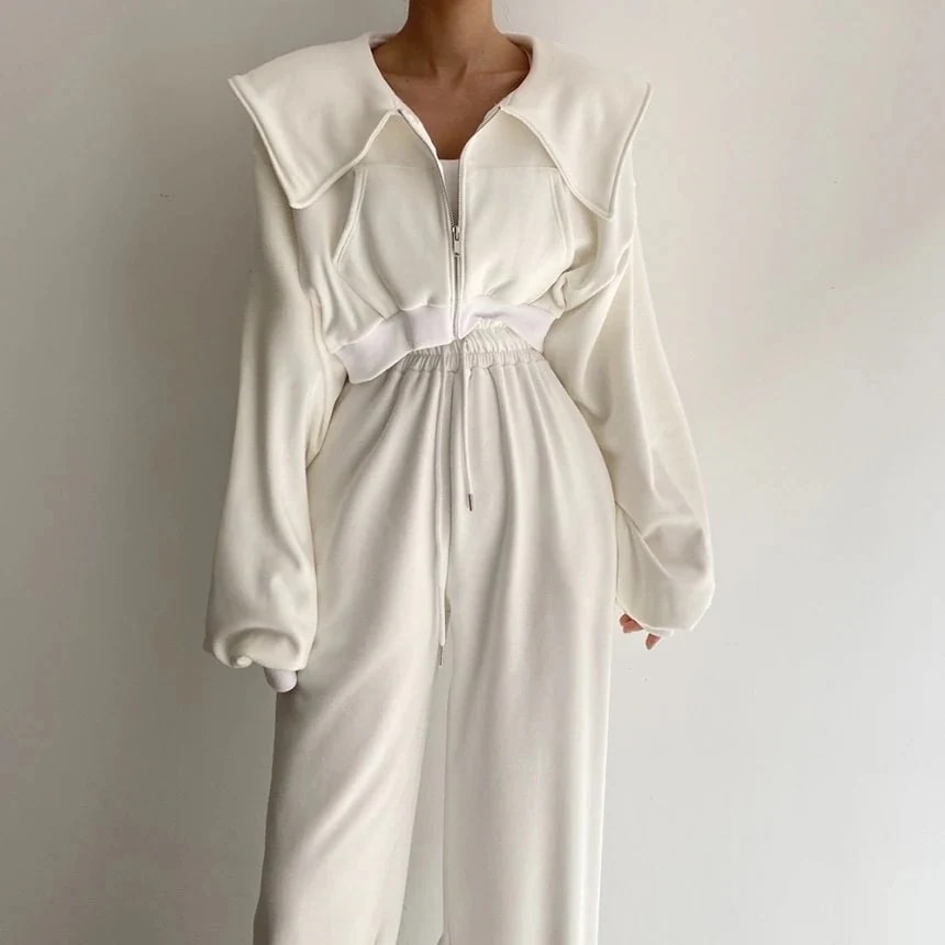 春 新作 セットアップ 上下セット アウター 運動 ジャケット ワイドパンツ 開襟 ショート ゆったり カジュアル おしゃれ パンツ カーディガン カジュアル ゆったり 百掛け