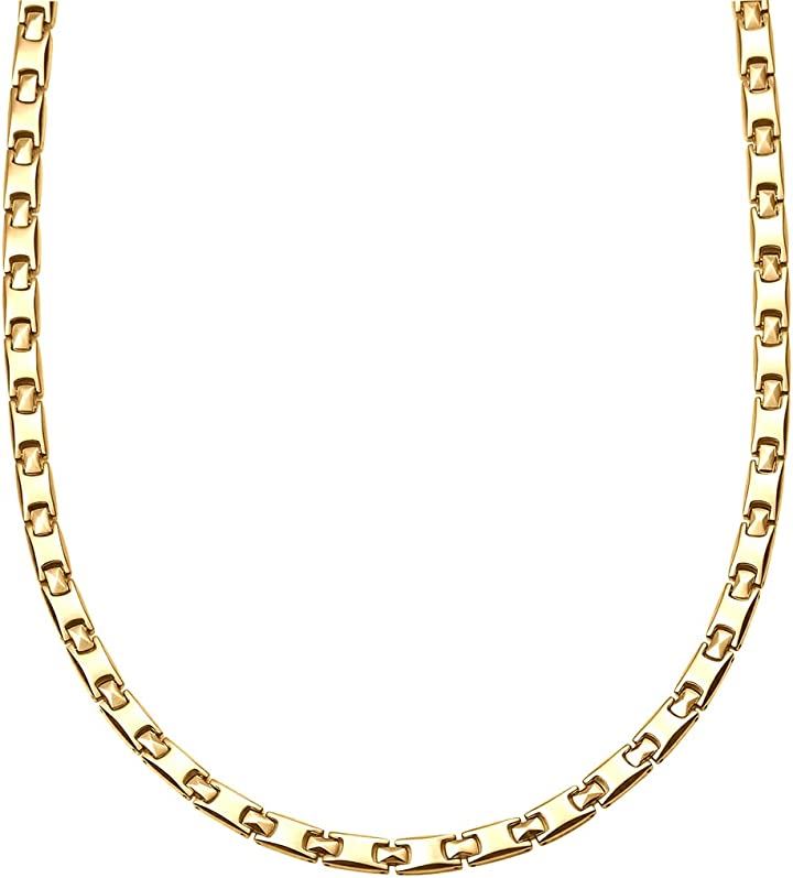 ゲルマニウム ネックレス 純チタン 金属アレルギー対応 磁気ネックレス メンズ レディース 専用BOX イエローゴールド(イエロー)