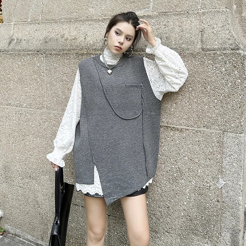 【J.Fashion】 2024秋冬新品 袖なしニット ノースリーブ おしゃれ ロングニット 関連商品は店で購入可能 レディース セーター ニットベスト メガ割30%までに制限