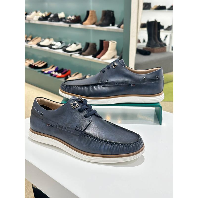 [驪州店] [] 男性足の甲バンド紐コンフォートドライビングローファー短靴(2color)022217014 ネイビー