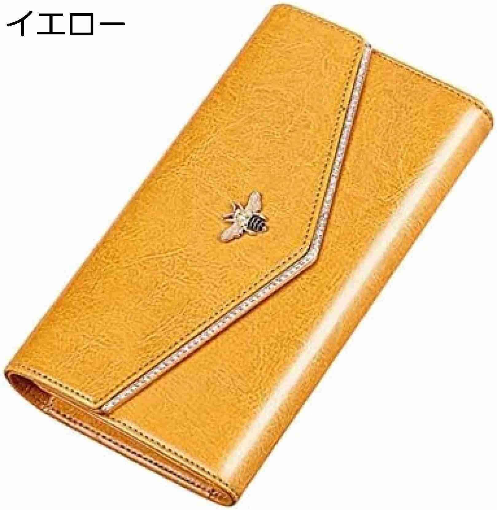 【20%OFFクーポン】三つ折り 長財布 レディース ミツバチ かぶせ蓋 ボタン ジッパー 財布 大容量 多機能 カード レシートと小銭 スマホ入れ可 スキミング防止 贈り物 使いやすい シンプル 美