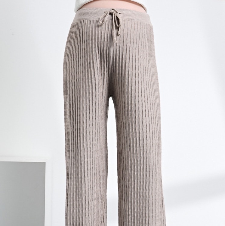 マタニティボトム ワイドレッグパンツ ウエストゴムストレートパンツ ストライプ生地パンツ ボトムス パンツ ズボン 部屋着 寝巻き ワイドパンツ ストレートパンツ ミモレ ミモレ丈 ロング ロング丈 7,871円